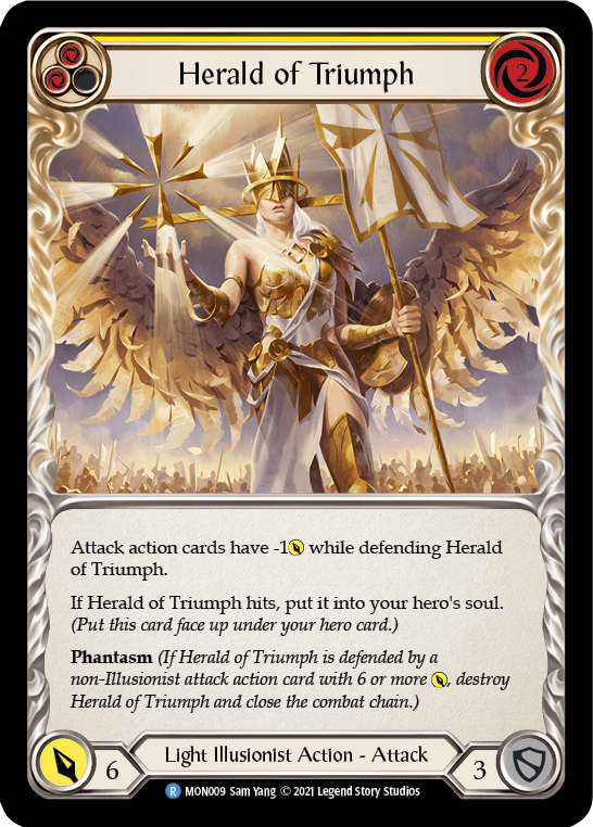 Herald of Triumph (Yellow) (Rainbow Foil) [MON009-RF] 1st Edition Rainbow Foil - Devastation Store | Devastation Store