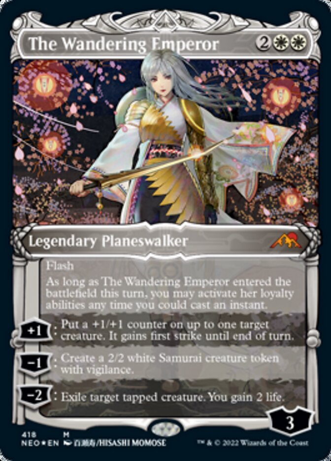 The Wandering Emperor (Showcase) (Foil Etched) [Kamigawa: Neon Dynasty] | Devastation Store