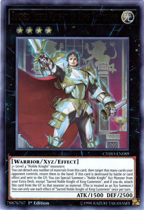 Sacred Noble Knight of King Custennin [CYHO-EN089] Ultra Rare | Devastation Store