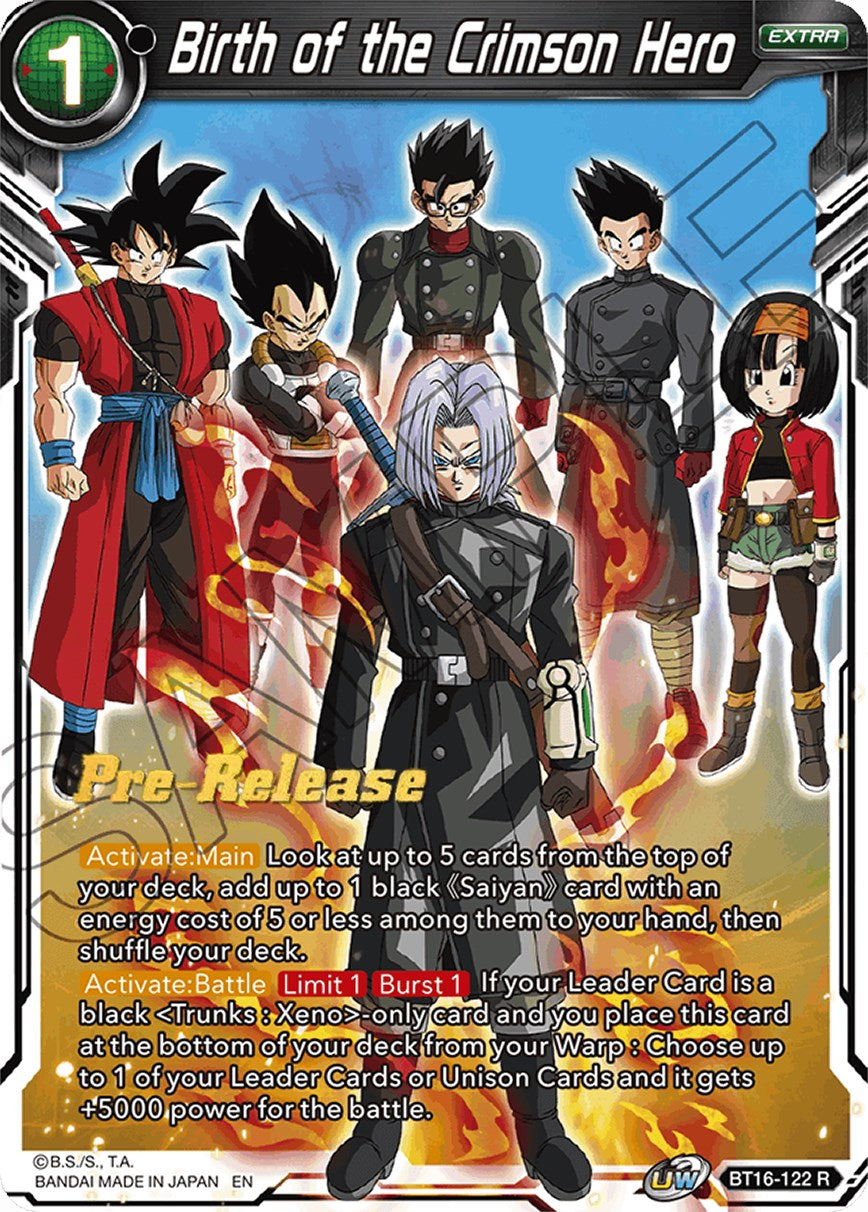 Birth of the Crimson Hero (BT16-122) [Realm of the Gods Prerelease Promos] | Devastation Store