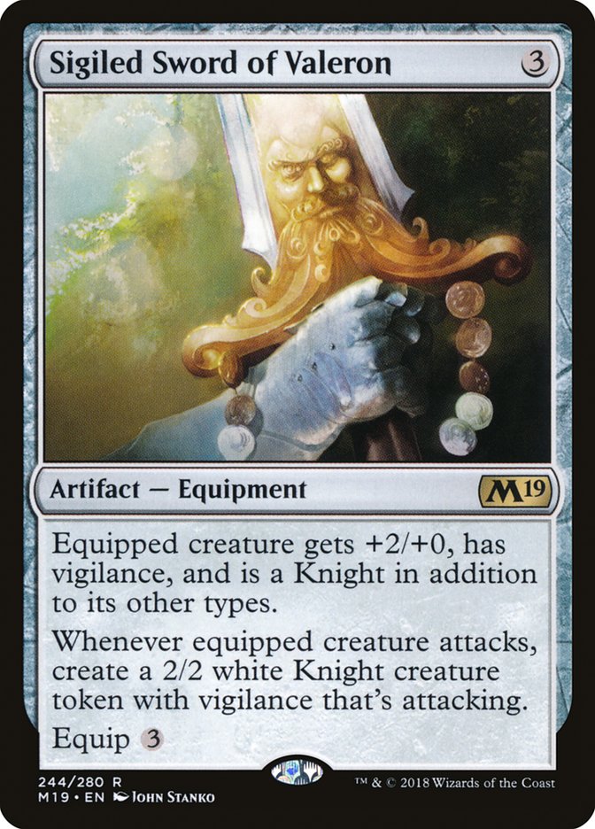 Sigiled Sword of Valeron [Core Set 2019] - Devastation Store | Devastation Store
