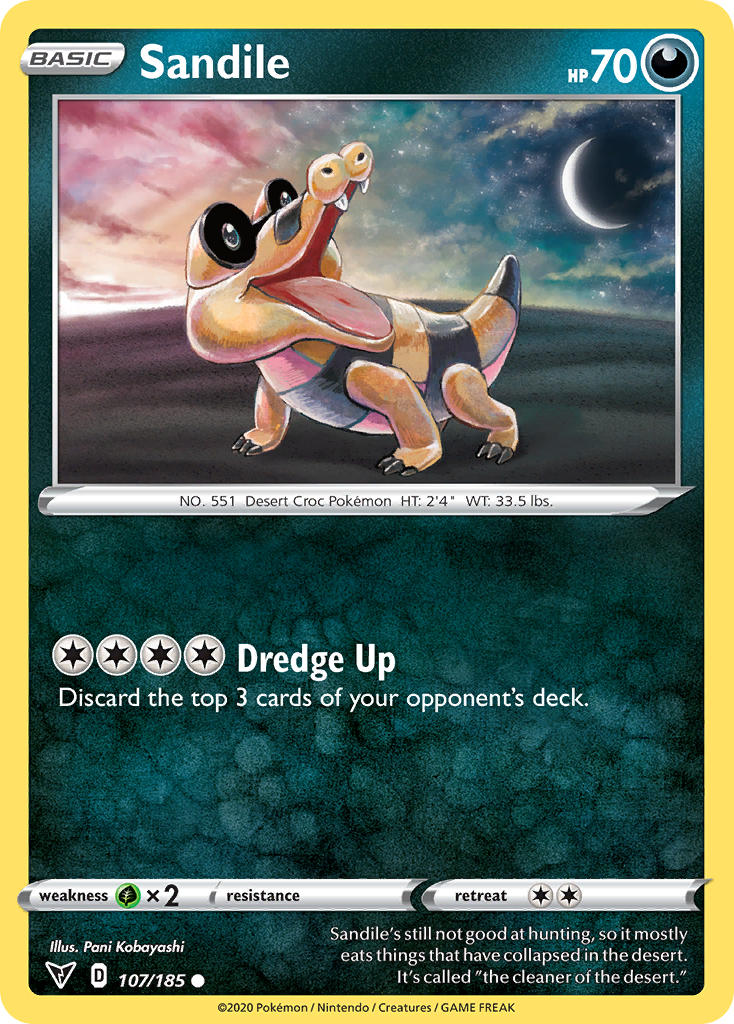 Sandile (107/185) [Sword & Shield: Vivid Voltage] | Devastation Store