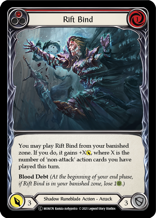 Rift Bind (Red) (Rainbow Foil) [U-MON174-RF] Unlimited Edition Rainbow Foil | Devastation Store