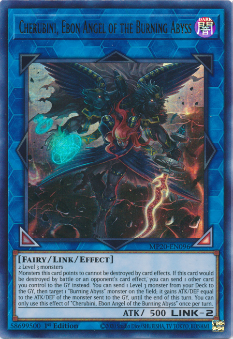 Cherubini, Ebon Angel of the Burning Abyss [MP20-EN096] Ultra Rare | Devastation Store