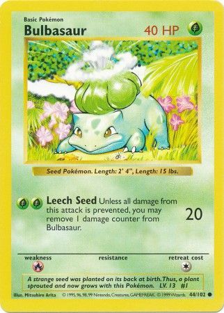 Bulbasaur (44/102) [Base Set Shadowless Unlimited] | Devastation Store