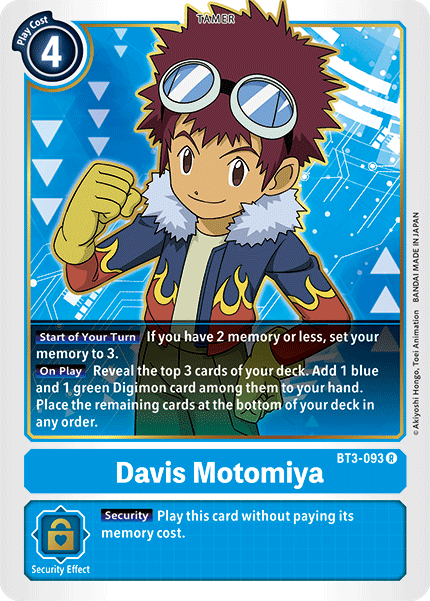 Davis Motomiya [BT3-093] [Release Special Booster Ver.1.5] | Devastation Store