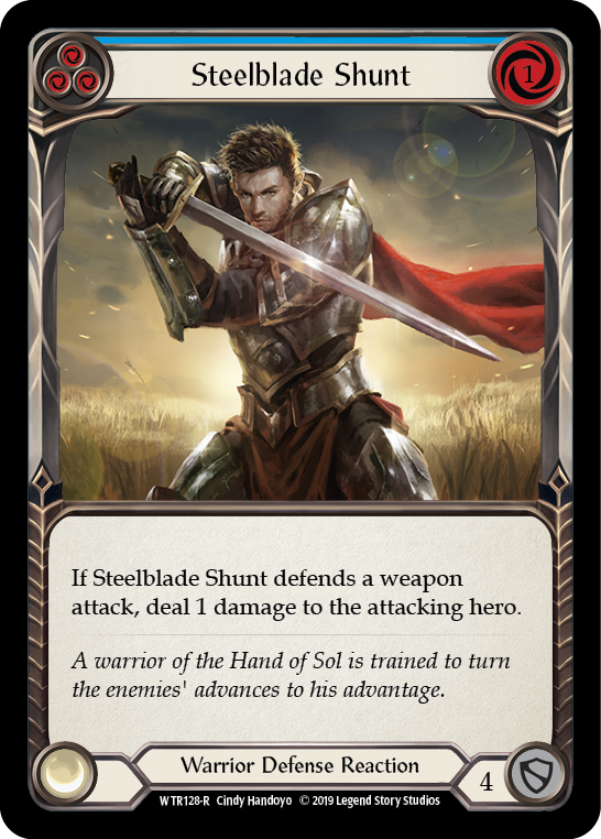Steelblade Shunt (Blue) [WTR128-R] Alpha Print Rainbow Foil - Devastation Store | Devastation Store