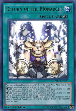 Return of the Monarchs [MP14-EN173] Ultra Rare | Devastation Store