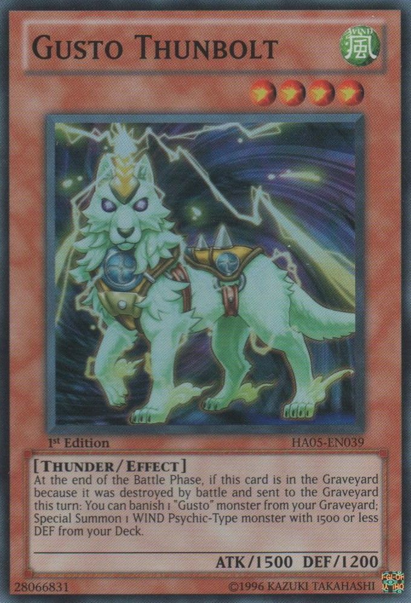 Gusto Thunbolt [HA05-EN039] Super Rare | Devastation Store