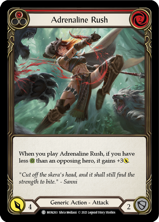 Adrenaline Rush (Red) (Rainbow Foil) [MON263-RF] 1st Edition Rainbow Foil - Devastation Store | Devastation Store