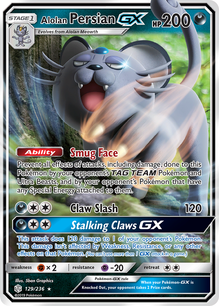 Alolan Persian GX (129/236) [Sun & Moon: Cosmic Eclipse] | Devastation Store