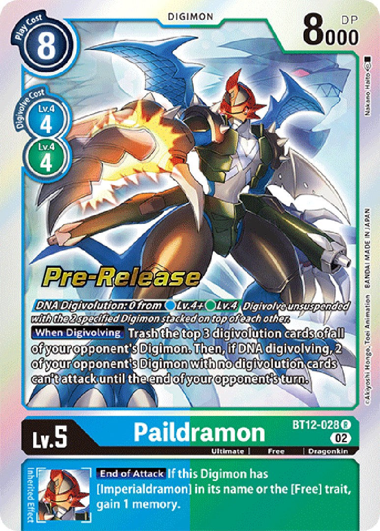 Paildramon [BT12-028] [Across Time Pre-Release Cards] | Devastation Store