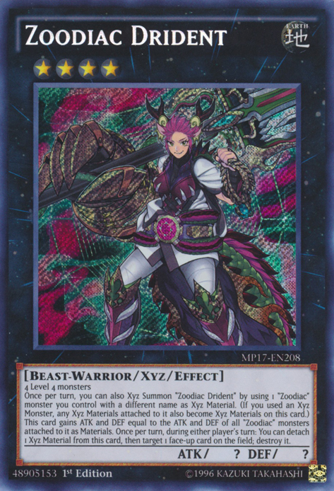 Zoodiac Drident [MP17-EN208] Secret Rare | Devastation Store