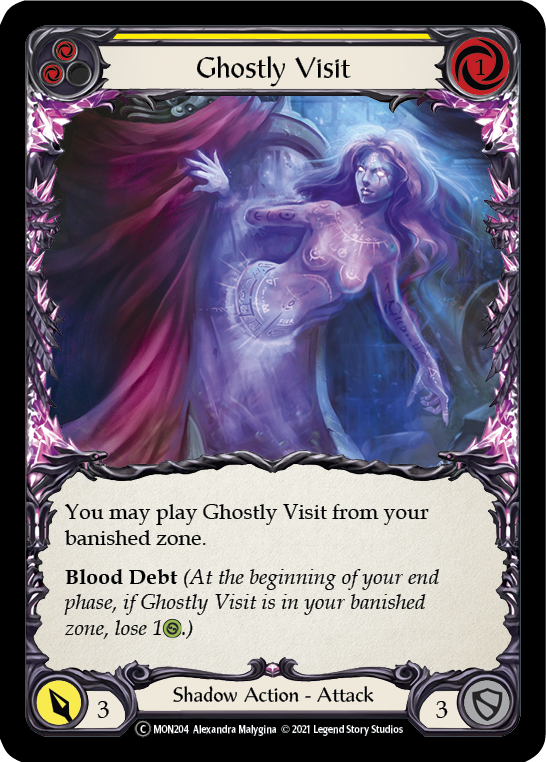 Ghostly Visit (Yellow) (Rainbow Foil) [U-MON204-RF] Unlimited Edition Rainbow Foil | Devastation Store