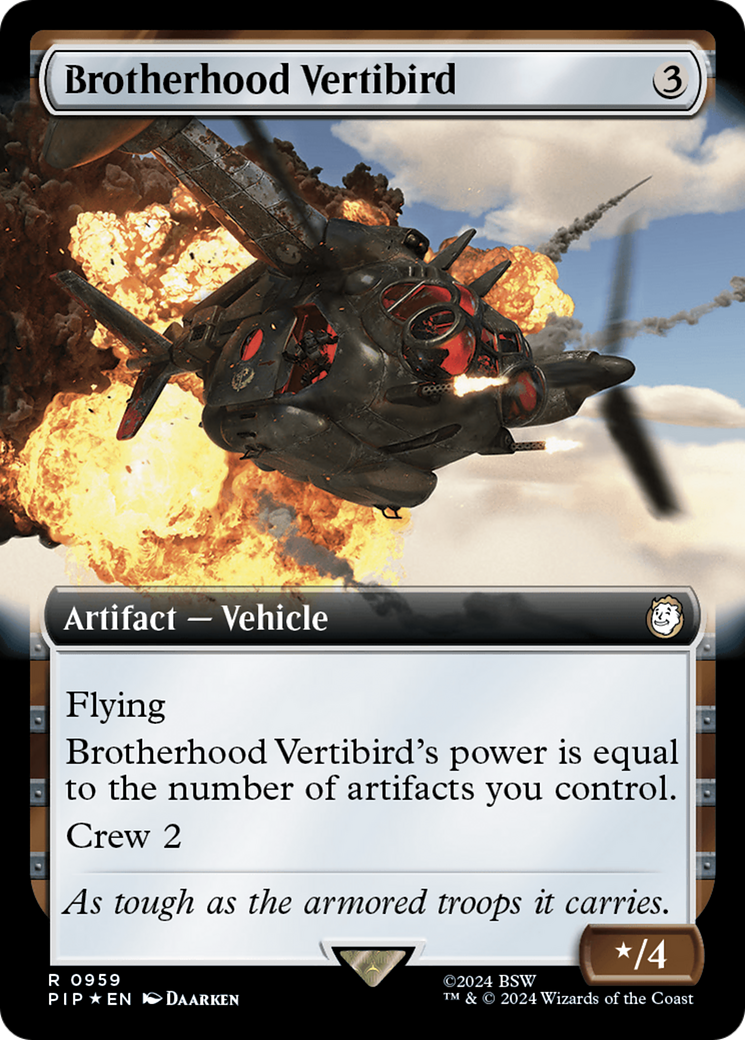 Brotherhood Vertibird (Extended Art) (Surge Foil) [Fallout] | Devastation Store