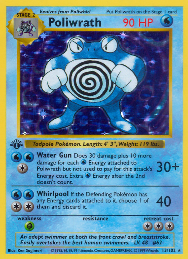 Poliwrath (13/102) (Shadowless) [Base Set 1st Edition] | Devastation Store