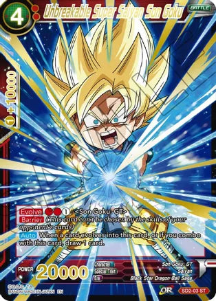 Unbreakable Super Saiyan Son Goku (Gold Stamped)
Mythic Booster [SD2-03] | Devastation Store