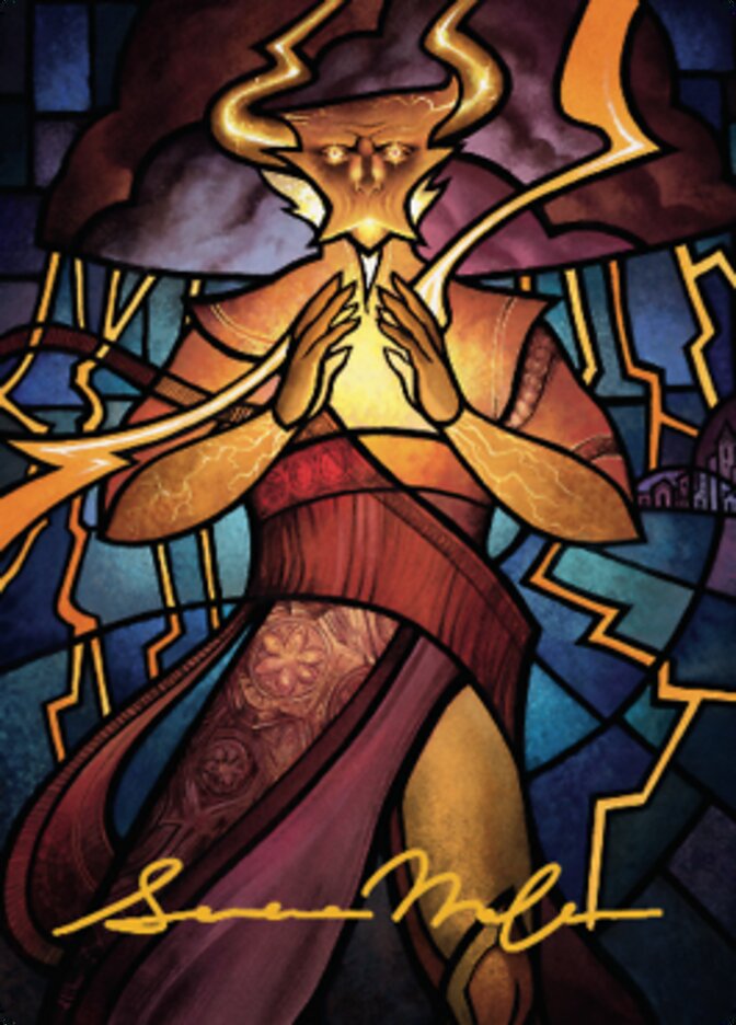 Najal, the Storm Runner Art Card (Gold-Stamped Signature) [Dominaria United Art Series] | Devastation Store