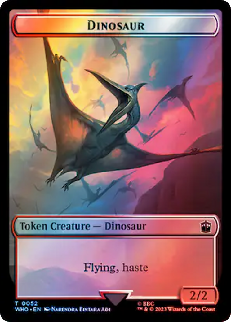 Human (0037) // Dinosaur Double-Sided Token (Surge Foil) [Doctor Who Tokens] | Devastation Store