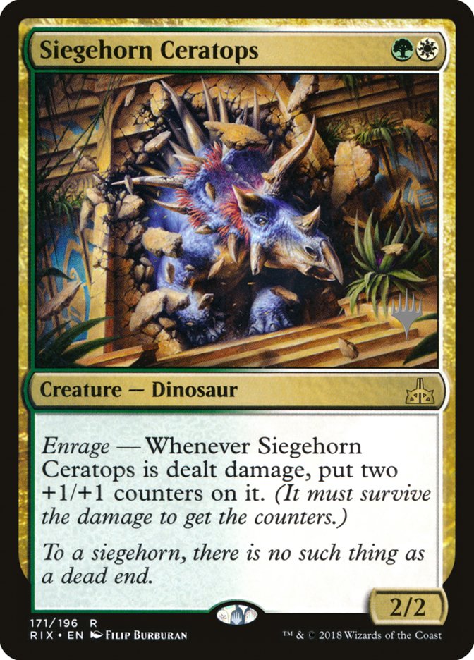 Siegehorn Ceratops (Promo Pack) [Rivals of Ixalan Promos] | Devastation Store