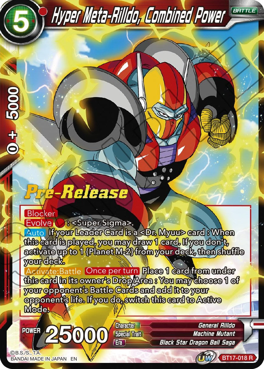 Hyper Meta-Rilldo, Combined Power (BT17-018) [Ultimate Squad Prerelease Promos] | Devastation Store