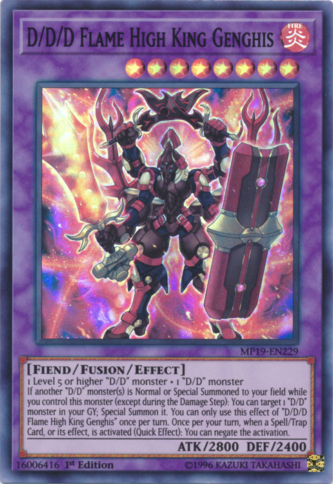 D/D/D Flame High King Genghis [MP19-EN229] Super Rare | Devastation Store