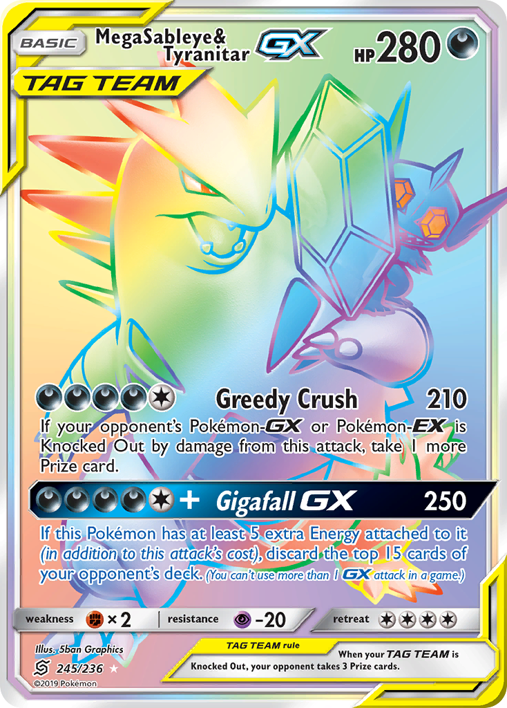 Mega Sableye & Tyranitar GX (245/236) [Sun & Moon: Unified Minds] | Devastation Store