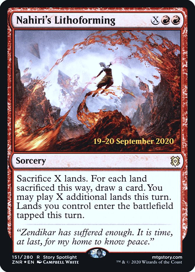 Nahiri's Lithoforming [Zendikar Rising Prerelease Promos] | Devastation Store