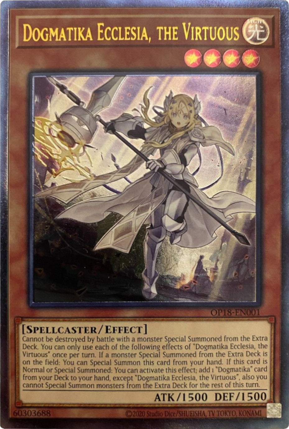 Dogmatika Ecclesia, the Virtuous [OP18-EN001] Ultimate Rare | Devastation Store