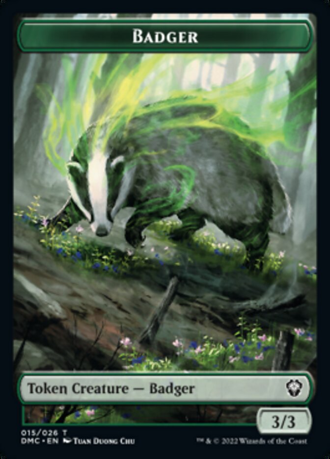 Saproling // Badger Double-sided Token [Dominaria United Tokens] | Devastation Store