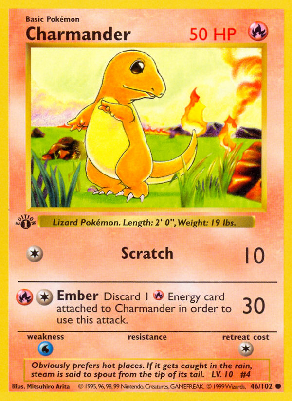 Charmander (46/102) (Shadowless) [Base Set 1st Edition] | Devastation Store