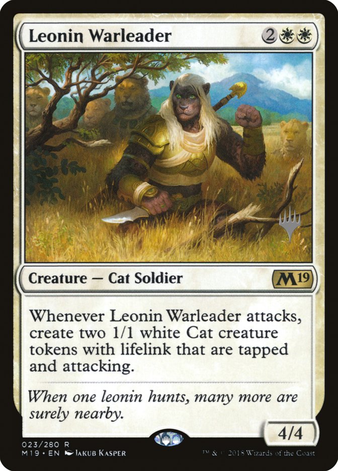 Leonin Warleader (Promo Pack) [Core Set 2019 Promos] | Devastation Store