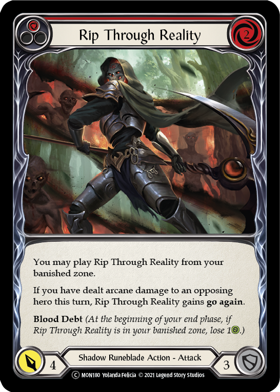 Rip Through Reality (Red) (Rainbow Foil) [U-MON180-RF] Unlimited Edition Rainbow Foil | Devastation Store
