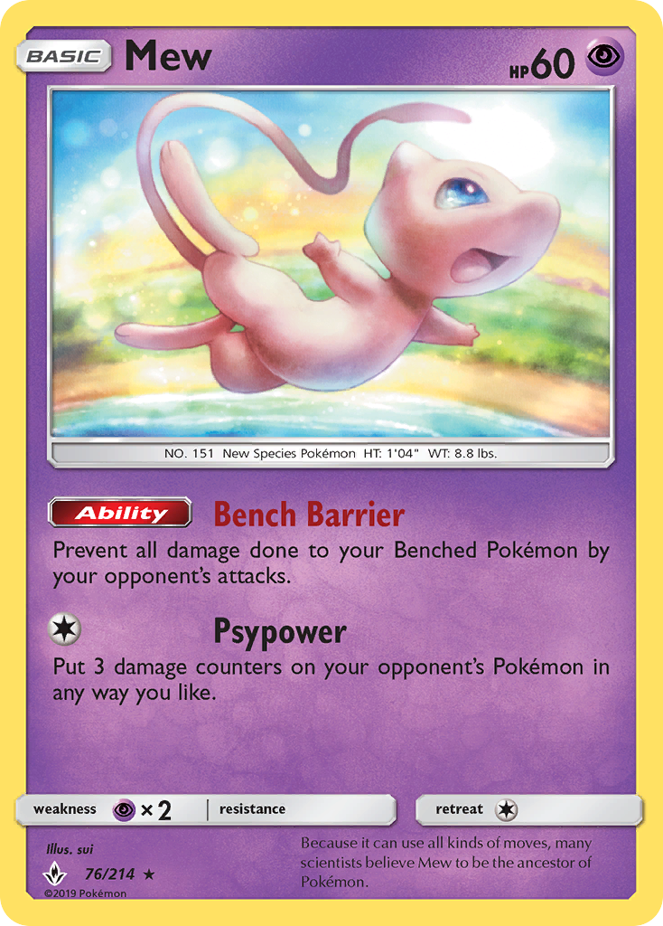 Mew (76/214) [Sun & Moon: Unbroken Bonds] | Devastation Store