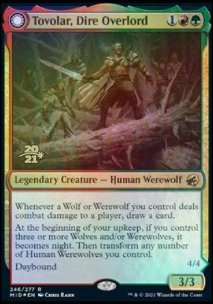 Tovolar, Dire Overlord // Tovolar, the Midnight Scourge [Innistrad: Midnight Hunt Prerelease Promos] | Devastation Store