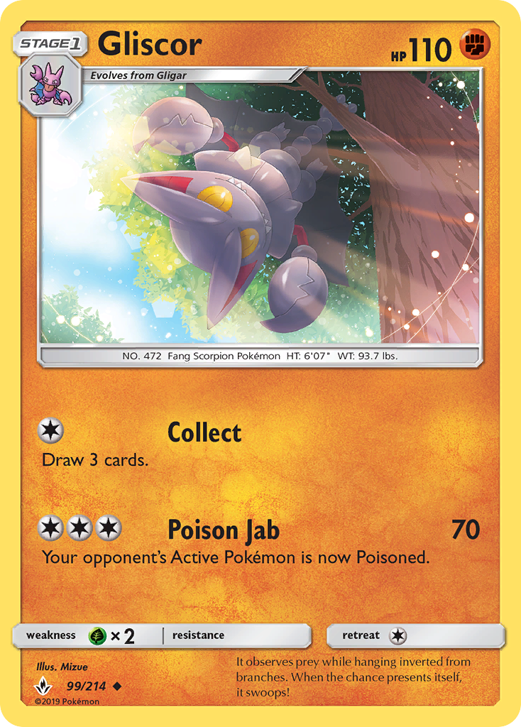 Gliscor (99/214) [Sun & Moon: Unbroken Bonds] | Devastation Store