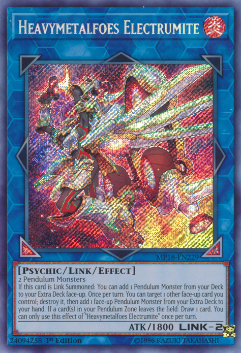 Heavymetalfoes Electrumite [MP18-EN229] Secret Rare | Devastation Store