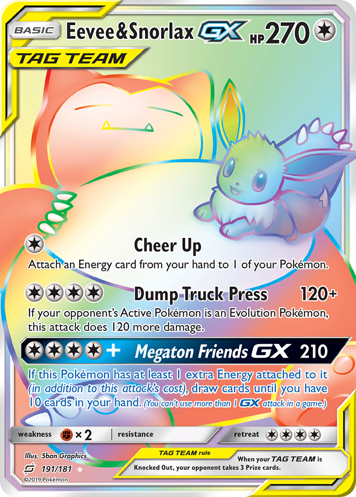 Eevee & Snorlax GX (191/181) [Sun & Moon: Team Up] | Devastation Store