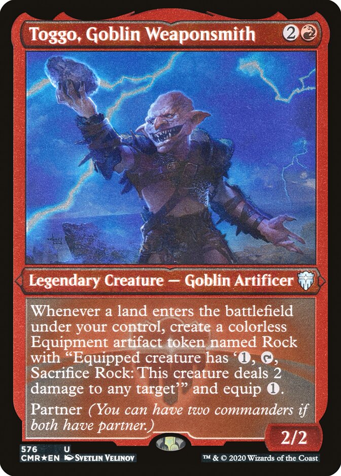 Toggo, Goblin Weaponsmith (Etched) [Commander Legends] | Devastation Store