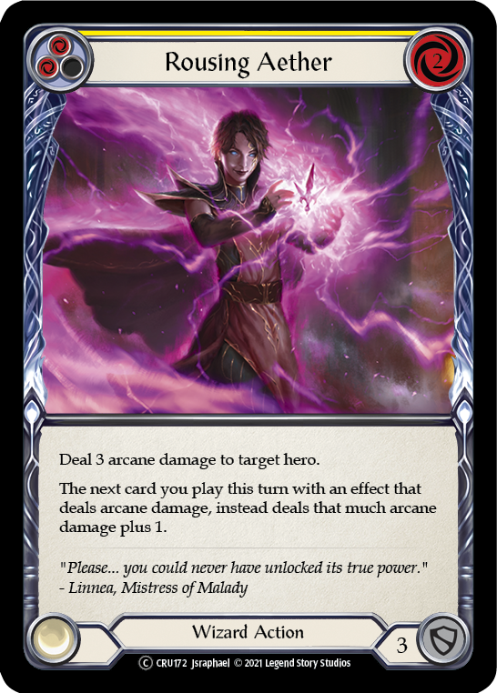 Rousing Aether (Yellow) (Rainbow Foil) [CRU172-RF] Unlimited Rainbow Foil | Devastation Store