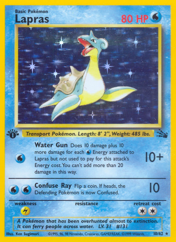 Lapras (10/62) [Fossil 1st Edition] | Devastation Store