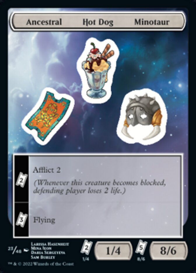 Ancestral Hot Dog Minotaur [Unfinity Stickers] | Devastation Store