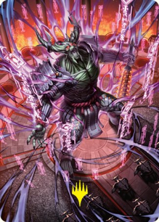 Hidetsugu, Devouring Chaos Art Card (Gold-Stamped Signature) [Kamigawa: Neon Dynasty Art Series] | Devastation Store