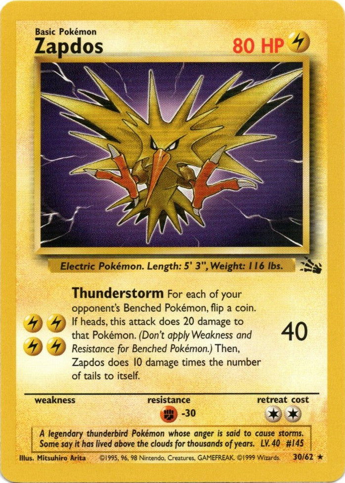 Zapdos (30/62) [Fossil Unlimited] | Devastation Store