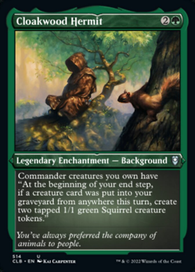 Cloakwood Hermit (Foil Etched) [Commander Legends: Battle for Baldur's Gate] | Devastation Store
