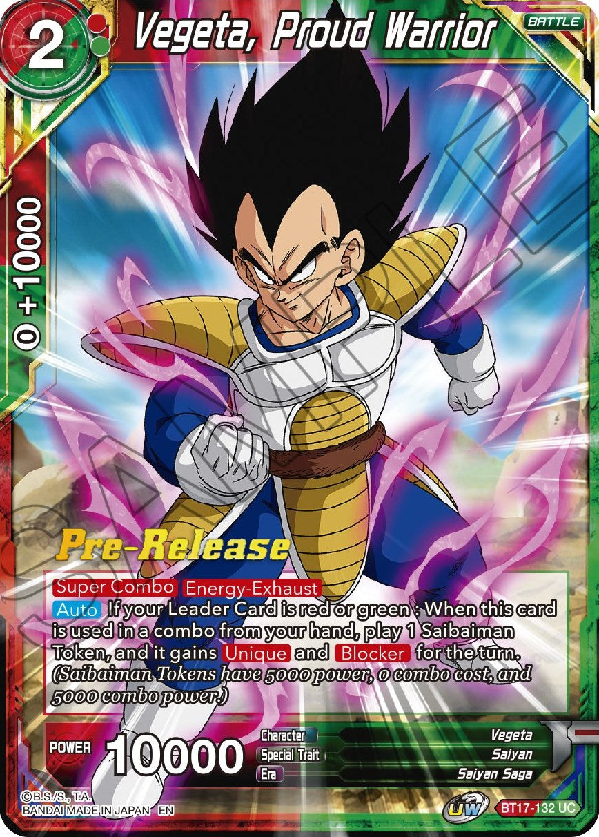 Vegeta, Proud Warrior (BT17-132) [Ultimate Squad Prerelease Promos] | Devastation Store