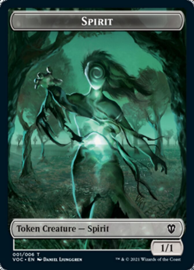 Spirit (001) // Spirit (002) Double-sided Token [Innistrad: Crimson Vow Commander Tokens] | Devastation Store