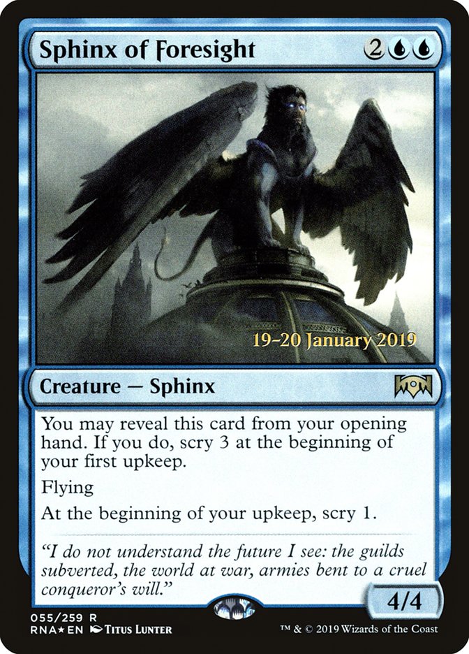 Sphinx of Foresight [Ravnica Allegiance Prerelease Promos] | Devastation Store