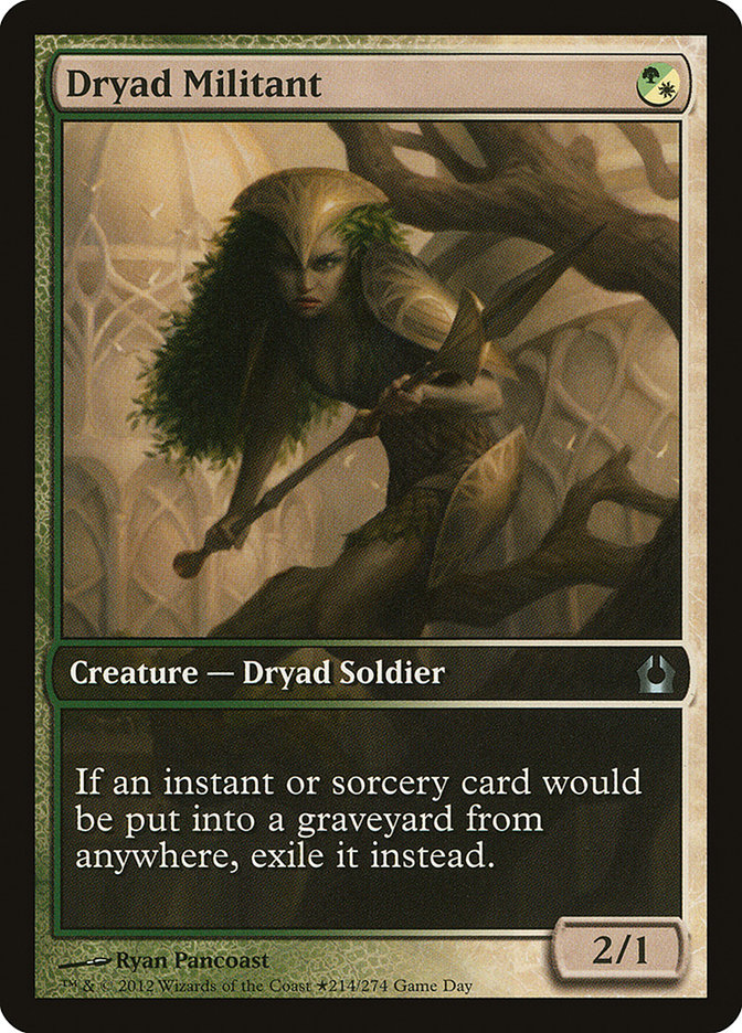 Dryad Militant (Game Day) (Extended) [Return to Ravnica Promos] | Devastation Store