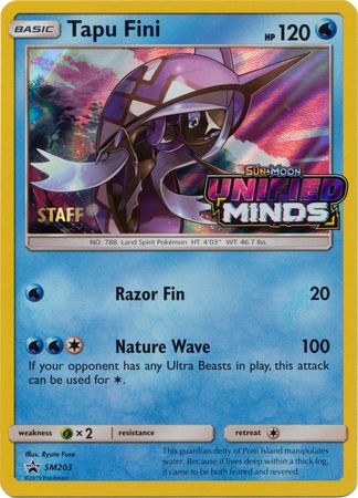 Tapu Fini (SM203) (Staff Prerelease Promo) [Sun & Moon: Black Star Promos] | Devastation Store